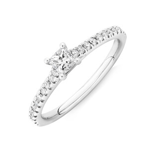 Engagement Ring with 0.50 Carat TW Diamonds in 14kt White Gold