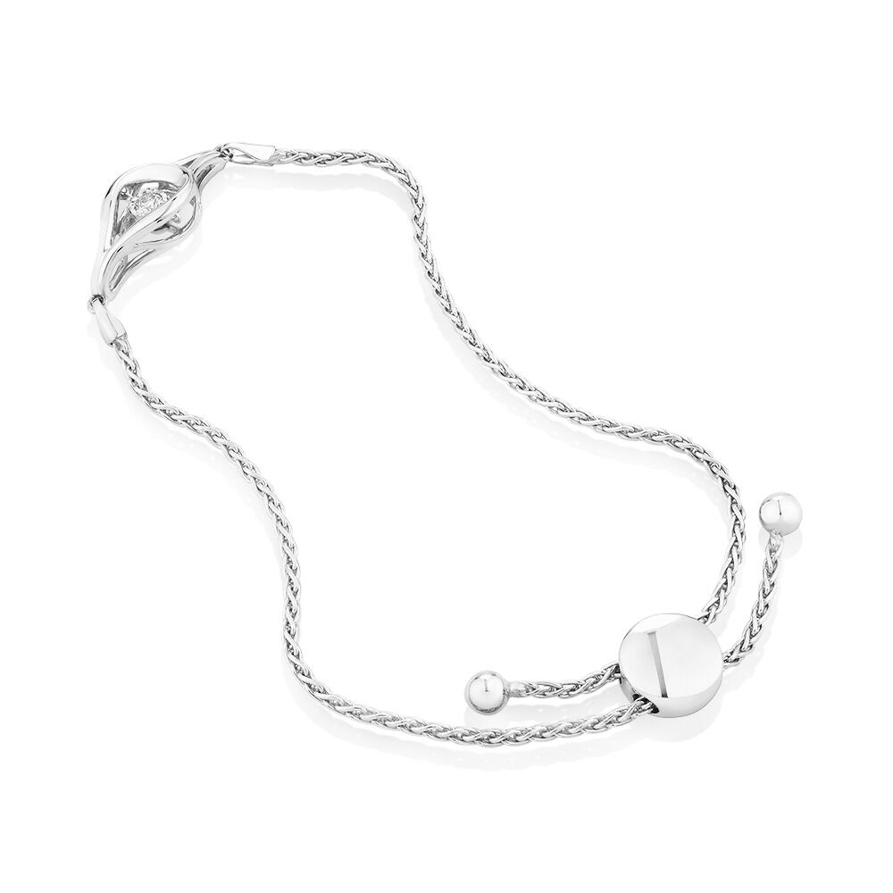 Everlight Adjustable Bracelet with a Diamond in Sterling Silver