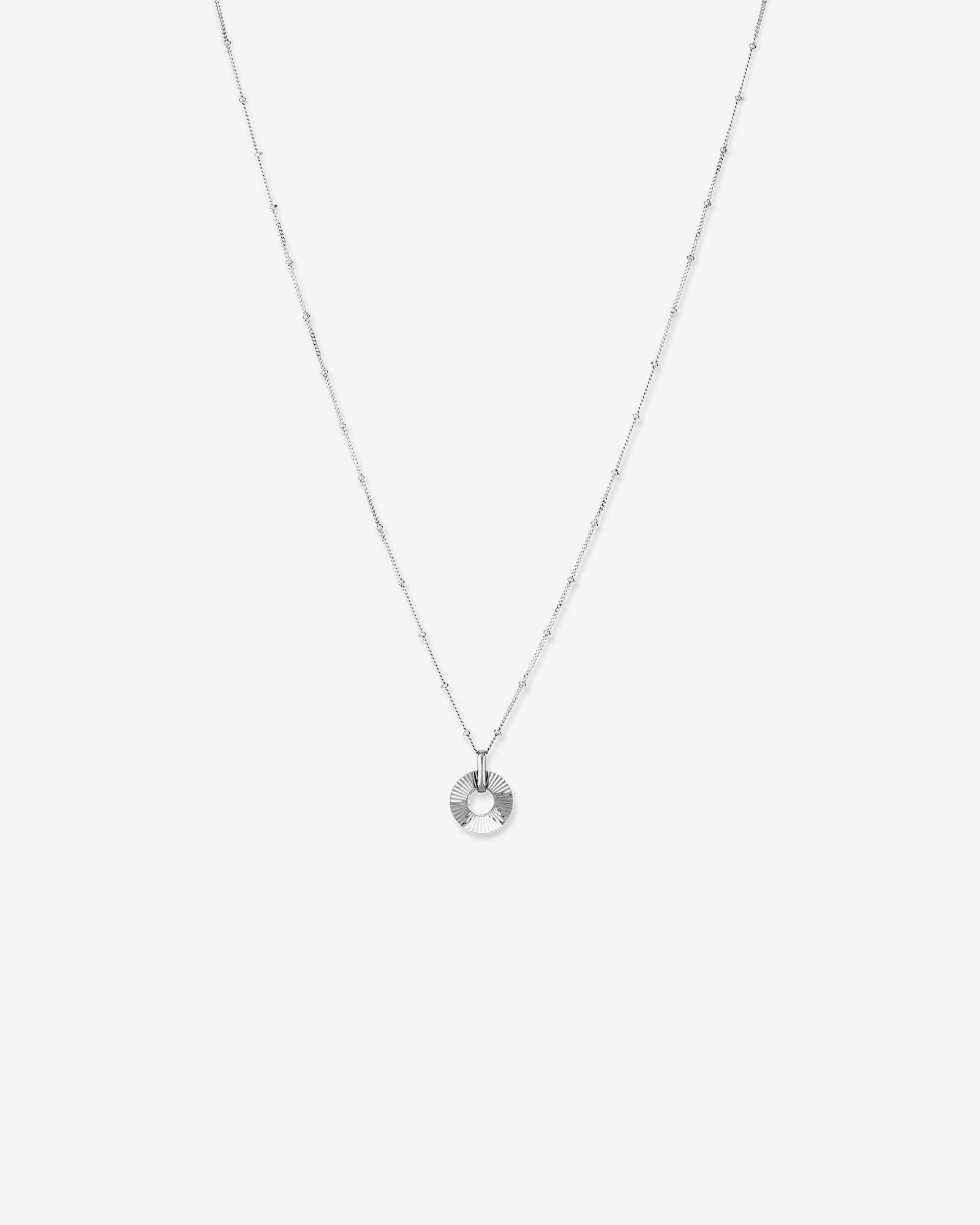Open circle silver necklace outlet