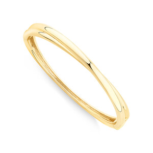 Bracelet jonc à maillons ovales audacieux en or jaune 10 K de 61 mm