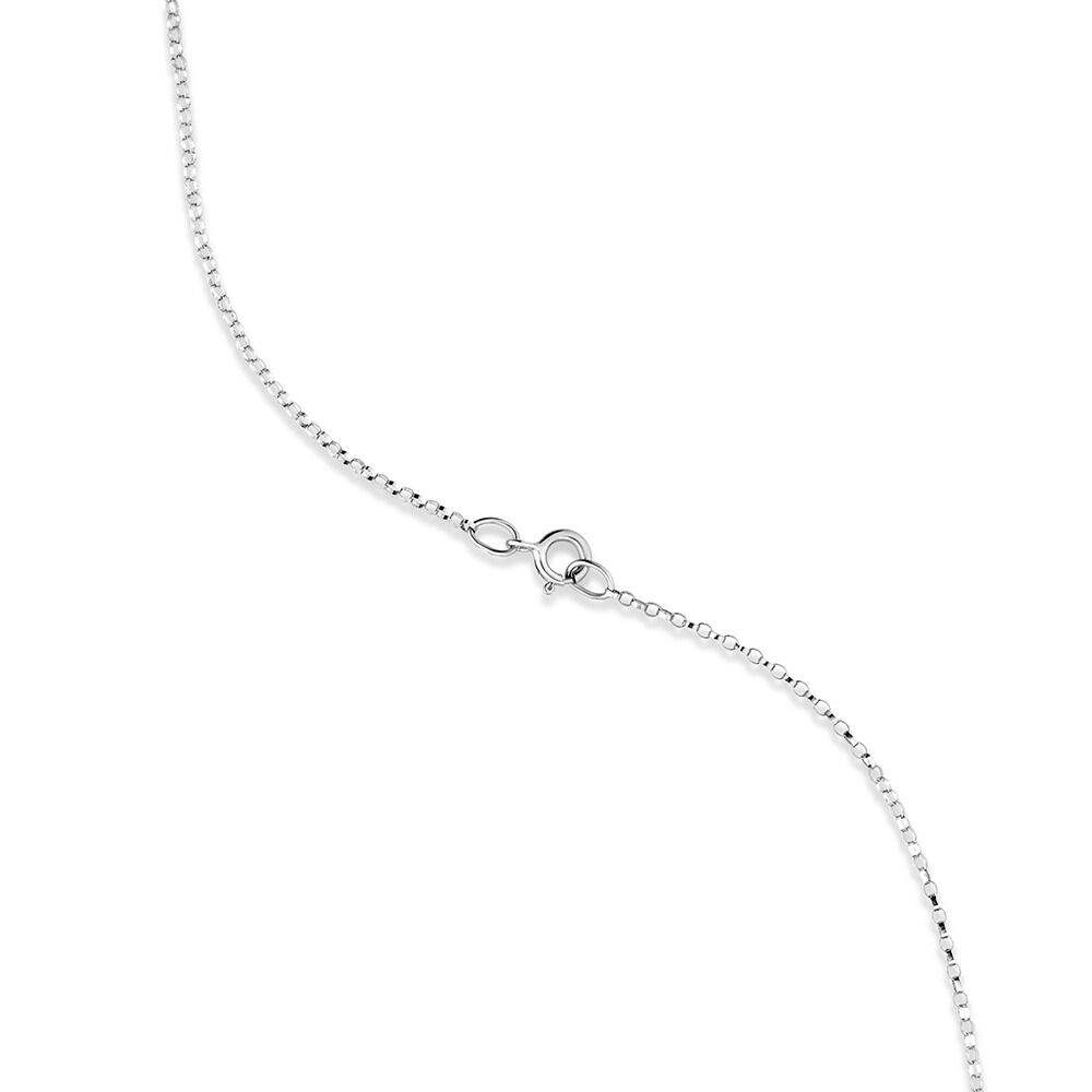 L Initial Necklace with 0.10 Carat TW of Diamonds in 10kt White Gold
