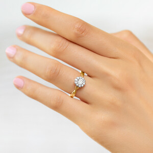 Southern Star Engagement Ring with 1/2 Carat TW of Diamonds in 14kt Yellow & White Gold