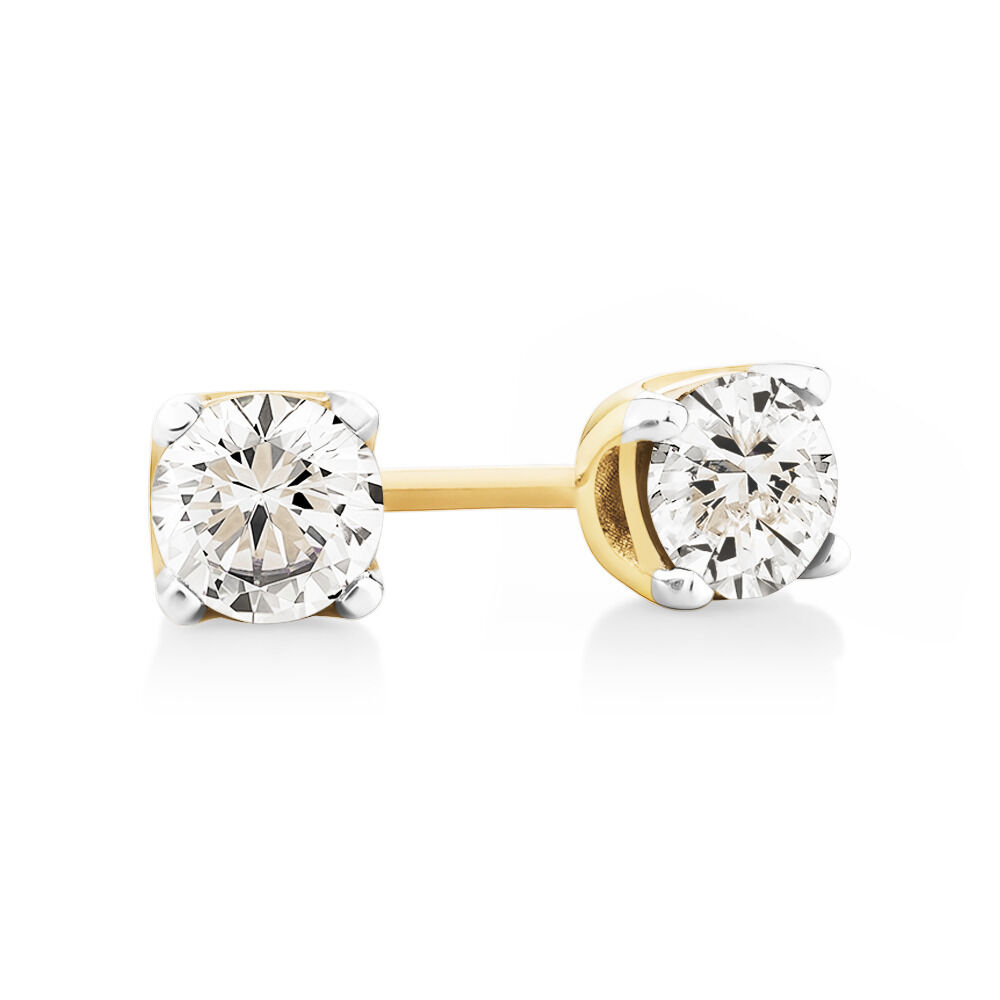 14K White Gold Halo Lab Created Diamond Stud Earrings (0.50 CTW - F-G /  VS1-VS2)