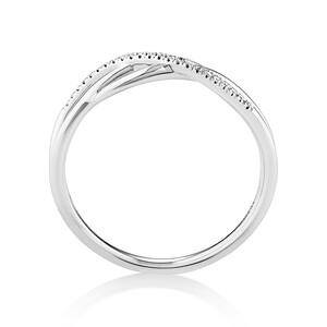 Crossover Wrap Ring with Diamonds in Sterling Silver