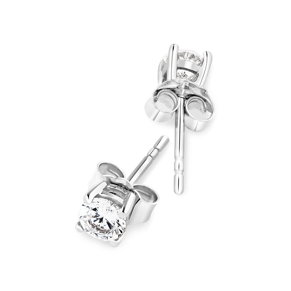 Stud Earrings with 0.46 Carat TW of Diamonds in 14kt White Gold