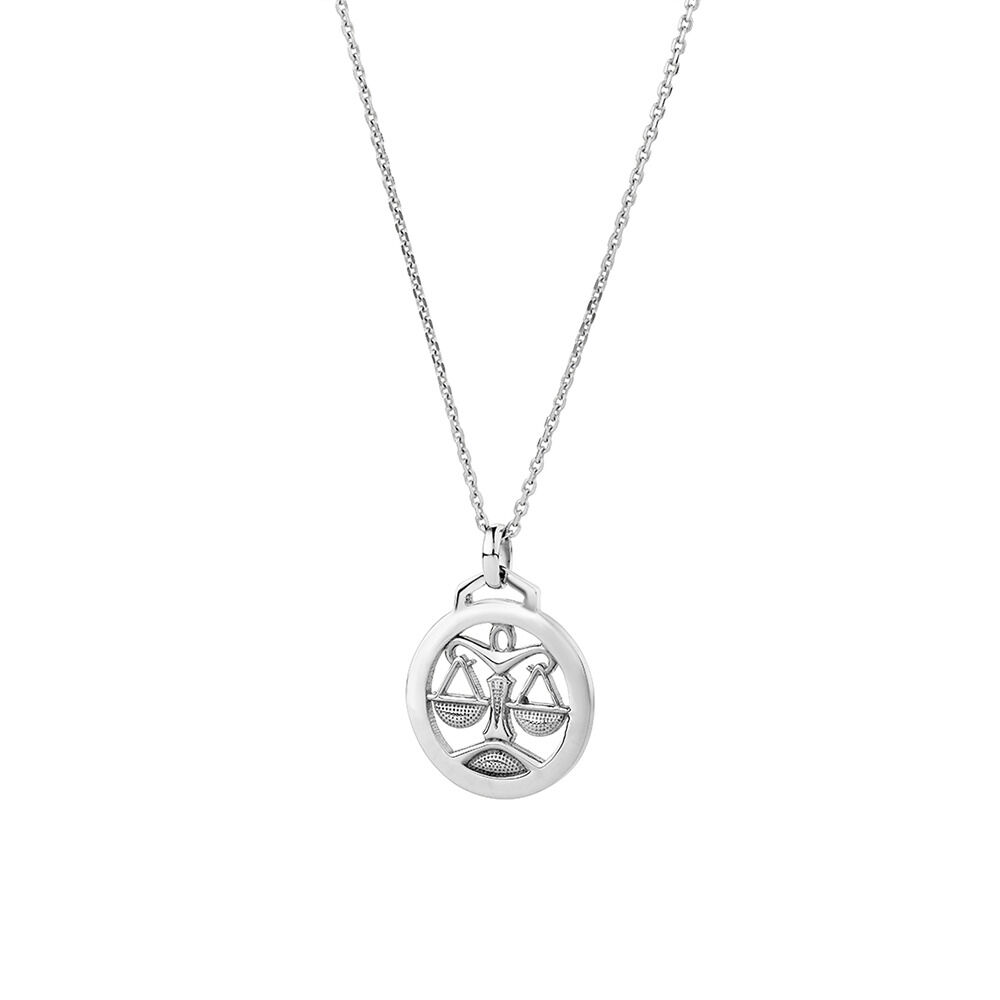 Libra Zodiac Pendant in Sterling Silver