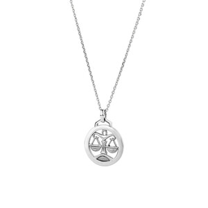 Libra Zodiac Pendant in Sterling Silver