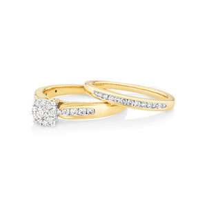Bridal Set with 1/2 Carat TW of Diamonds in 10kt Yellow & White Gold