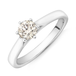 Solitaire Engagement Ring With a 0.60 Carat TW Diamond in 10kt White Gold