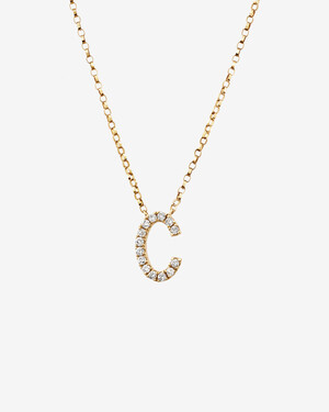 "C" Initial Necklace with 0.10 Carat TW of Diamonds in 10kt Yellow Gold