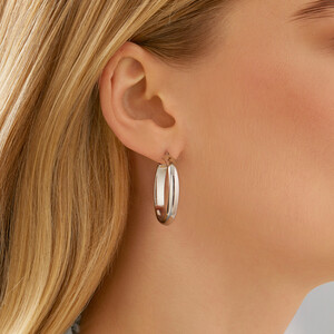 25mm Round Hoop Earrings in Sterling Silver