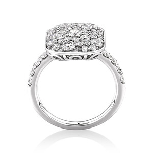 Pave Ring with 2 Carat TW of Diamonds in 14kt White Gold