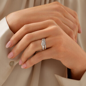 Promises of Love Bridal Set with 1/4 Carat TW of Diamonds in 10kt White Gold