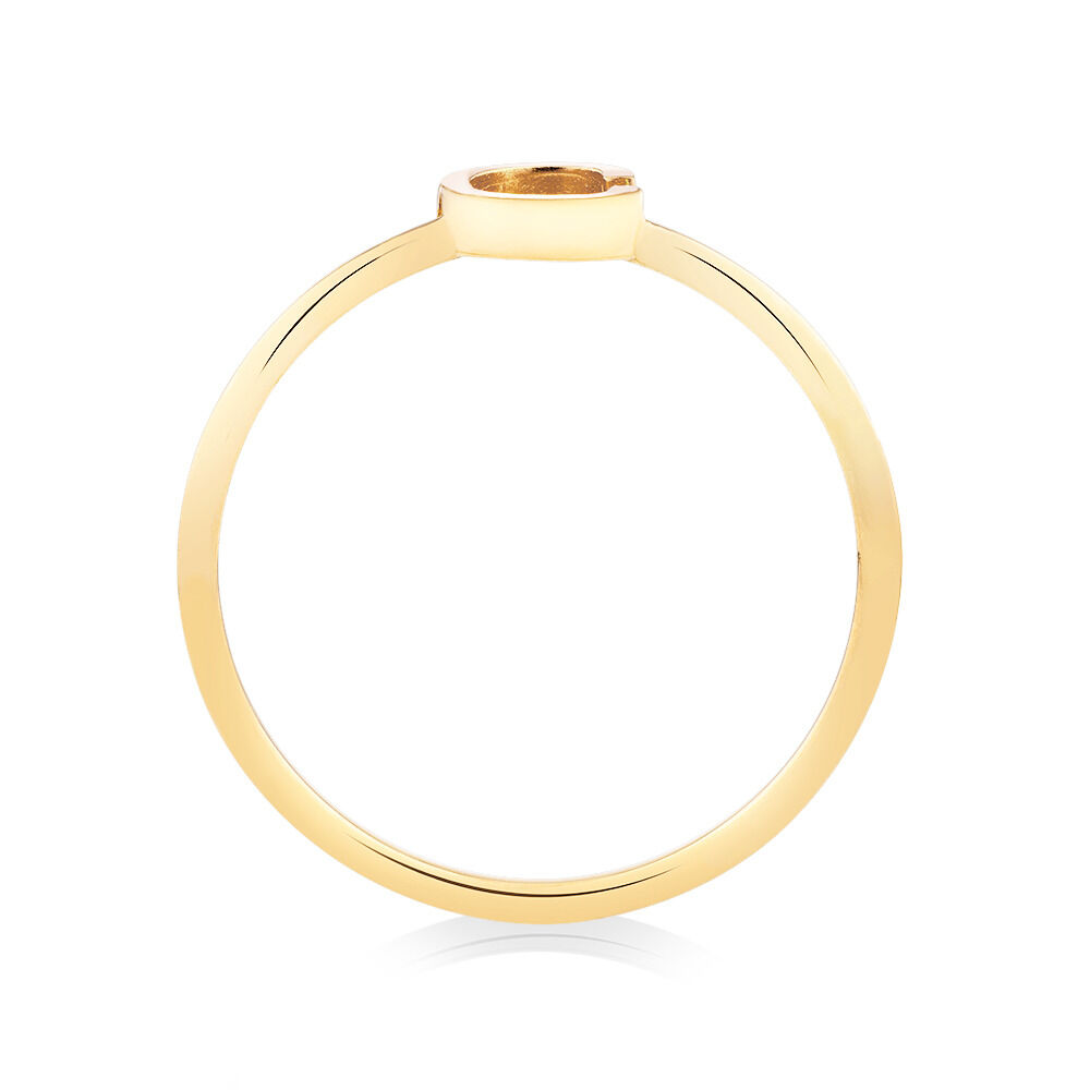 C Initial Ring in 10kt Yellow Gold