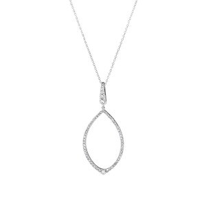 Deco Pendant Necklace with 0.75 Carat TW of Diamonds in 10kt White Gold