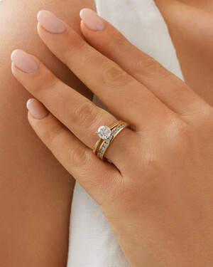 Evermore Certified Solitaire Engagement Ring with 1 Carat TW Diamond in 14kt Yellow/White Gold