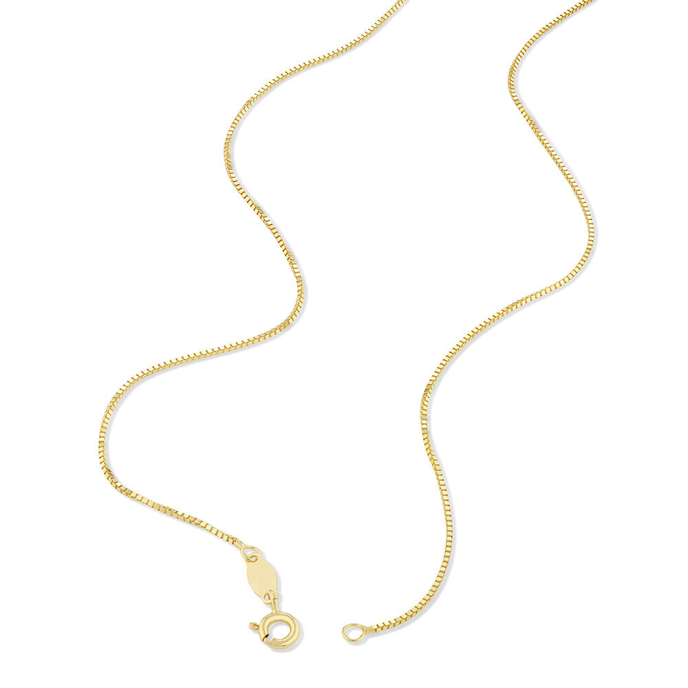Chaîne à maille vénitienne de 45 cm à motif losange en or jaune 14 K, largeur de 1 mm