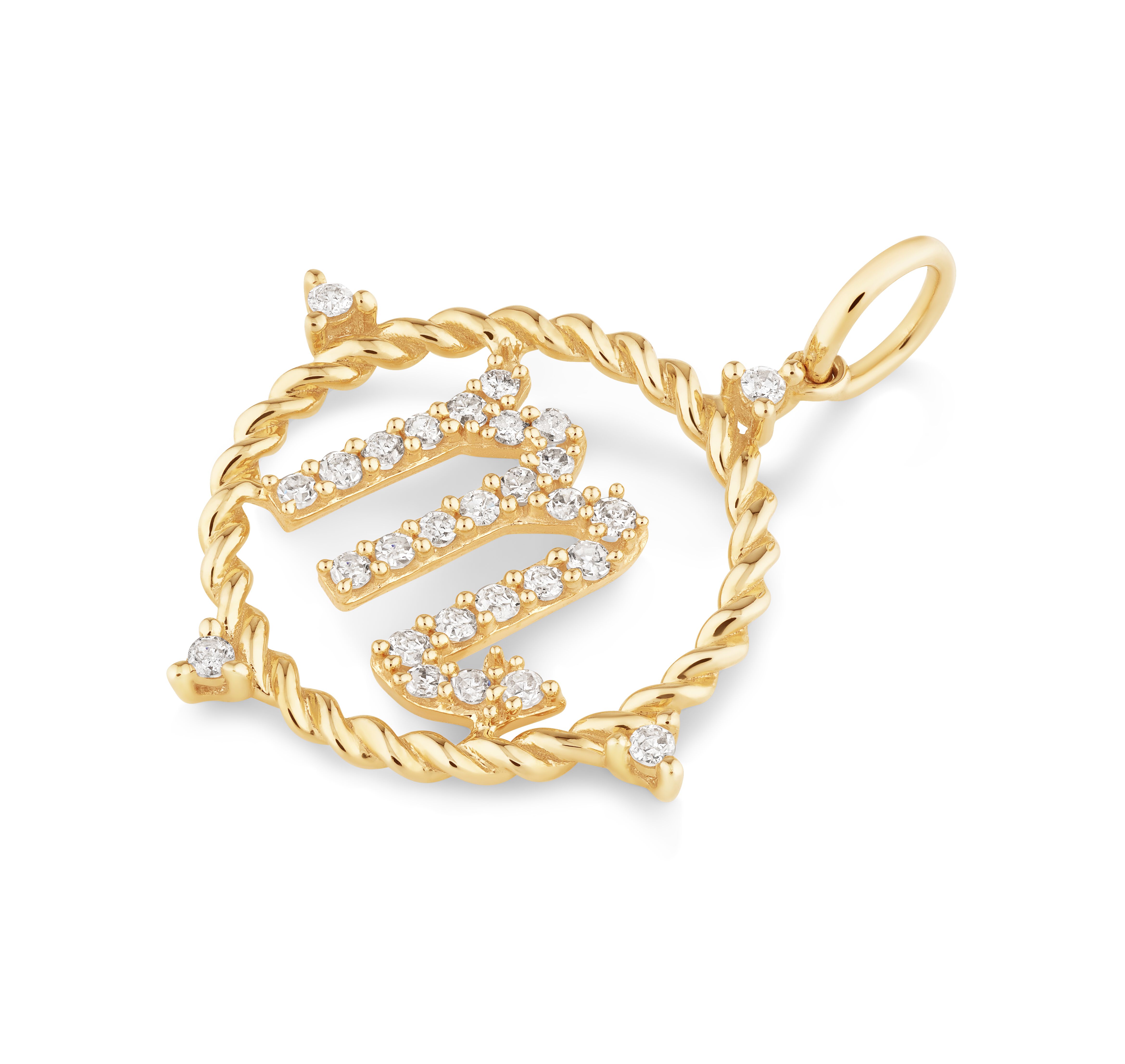 Scorpio Zodiac Pendant with 0.20 Carat TW of Diamonds in 10kt Yellow Gold