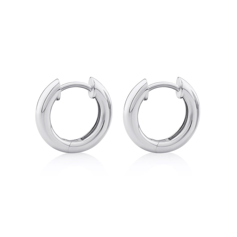 3mm x 10mm Huggie Earrings in Sterling Silver
