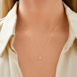 Solitaire Pendant with 0.25 Carat TW of Diamond in 10kt Yellow Gold