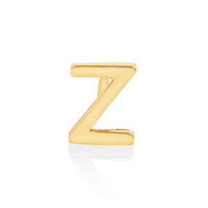 Z Initial Single Stud Earring in 10kt Yellow Gold