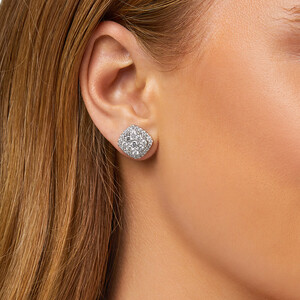 Cluster Stud Earrings with 2 Carat TW of Diamonds in 10kt White Gold