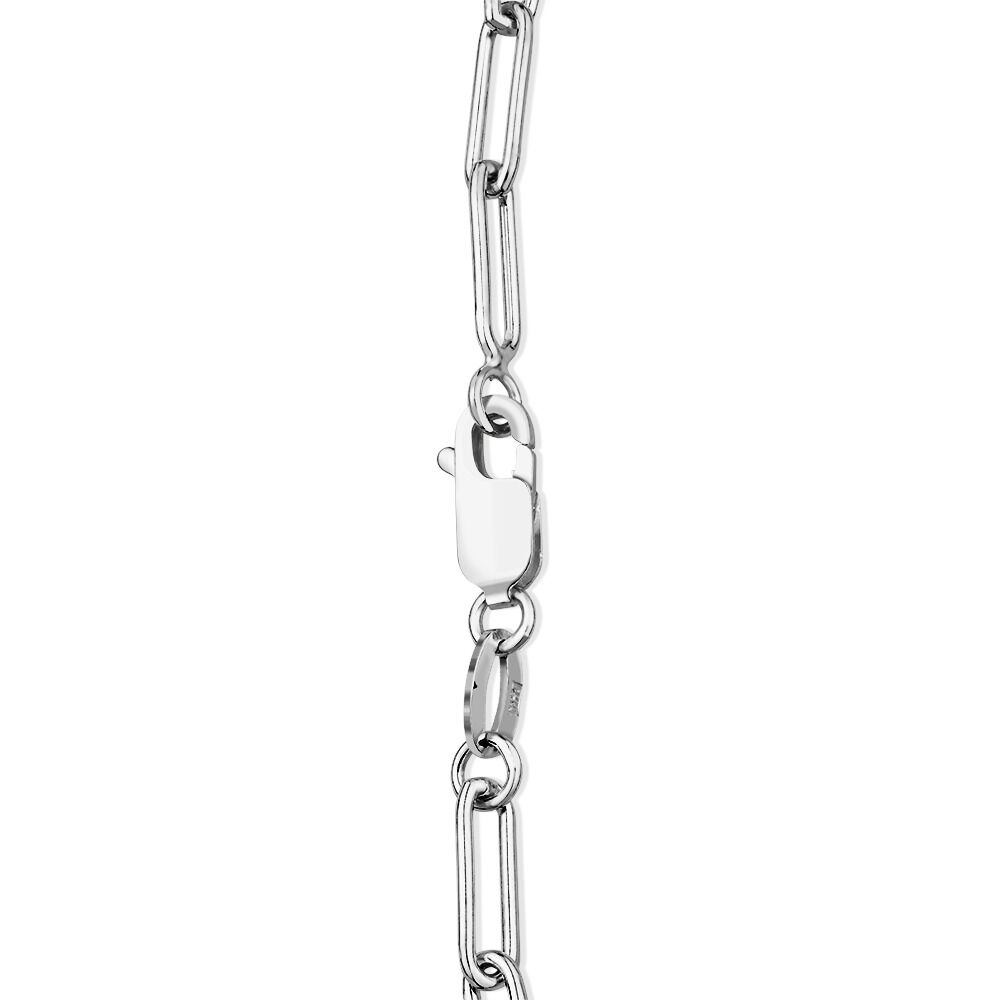 19cm (7.5") Heart Paperclip Bracelet in Sterling Silver