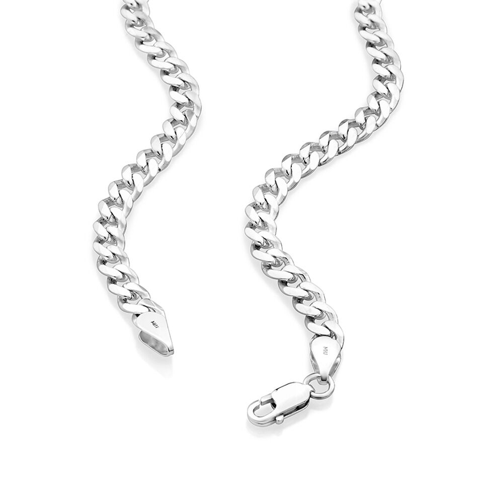 50cm (20") 5mm-5.5mm Width Curb Chain in Sterling Silver