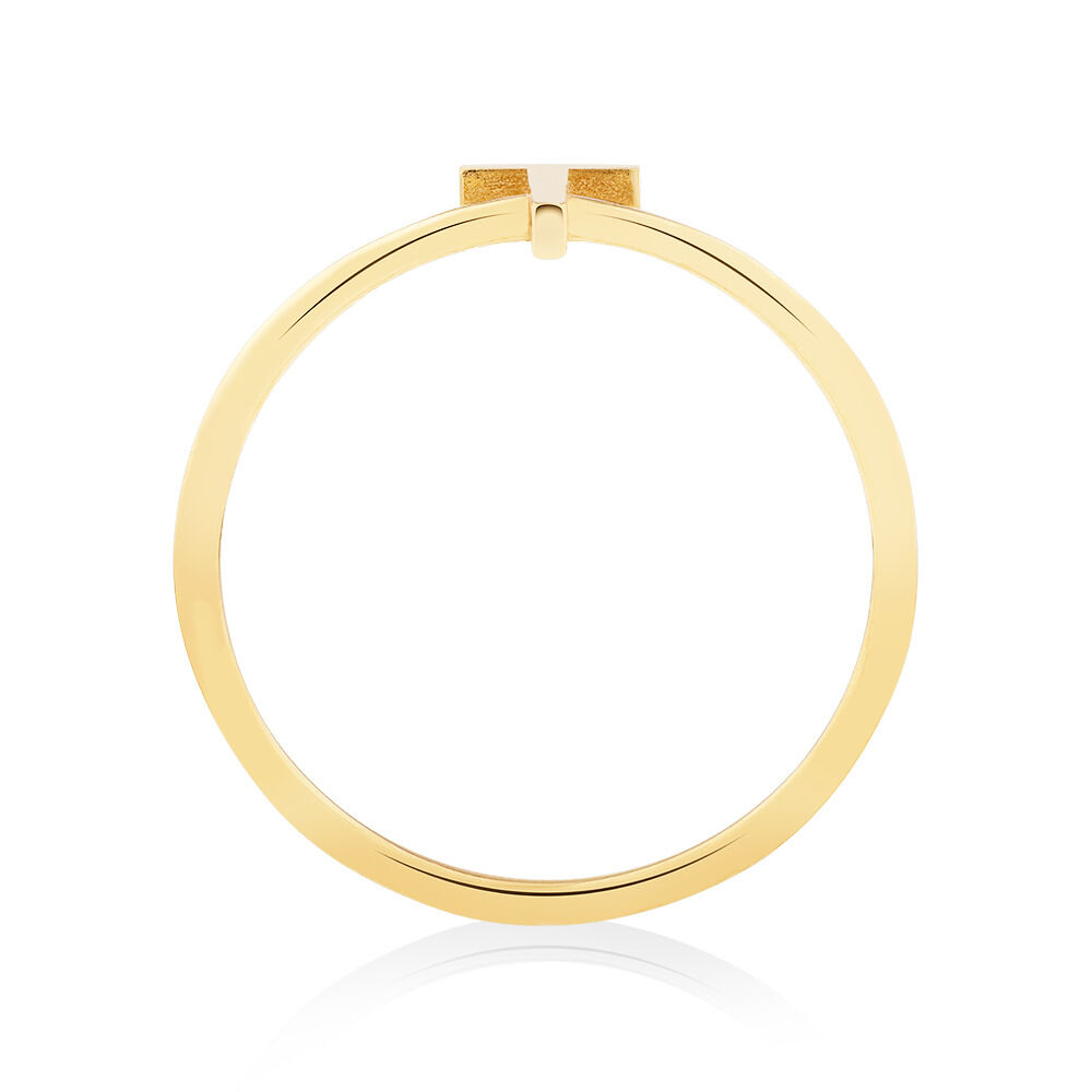 T Initial Ring in 10kt Yellow Gold