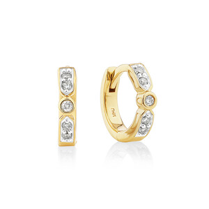 Hoop Earrings with 0.10 Carat TW of Diamonds in 10kt Yellow Gold
