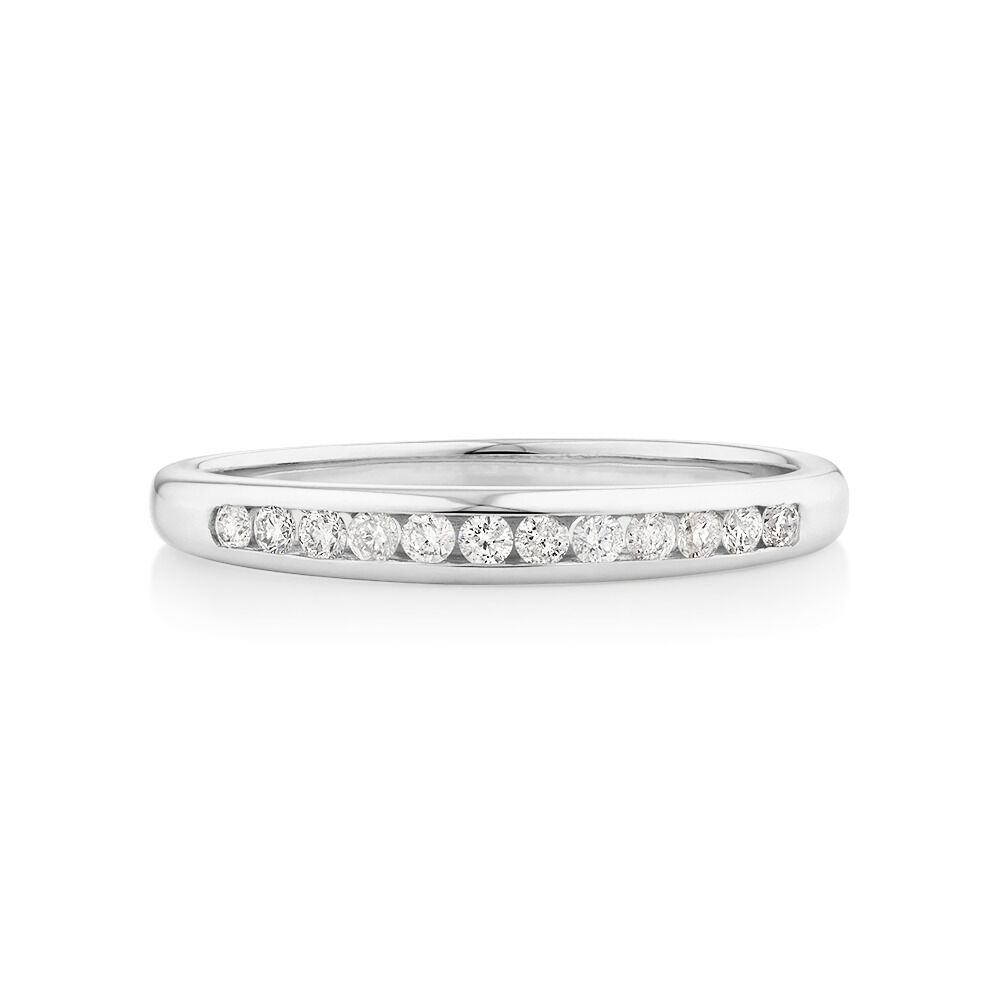 Wedding Band with 0.15 Carat TW of Diamonds in 10kt White Gold