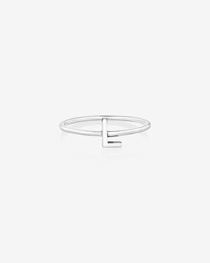 L Initial Ring in Sterling Silver