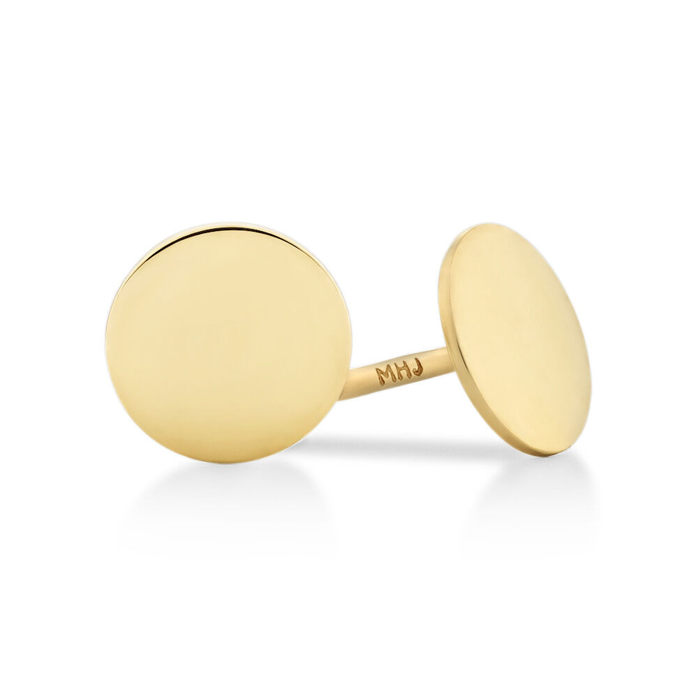 6mm Circle Stud Earrings In 10kt Yellow Gold
