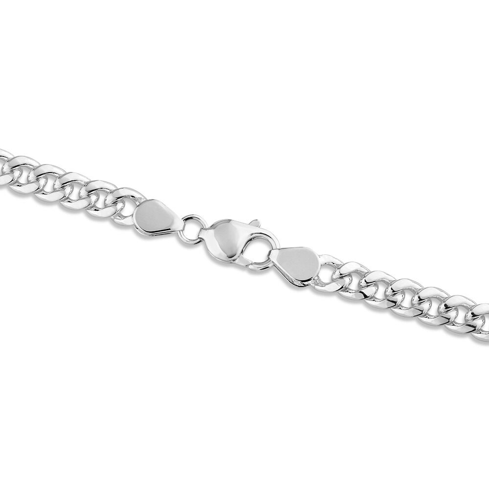 55cm (22") 7mm-7.5mm Width Miami Curb Chain in Sterling Silver