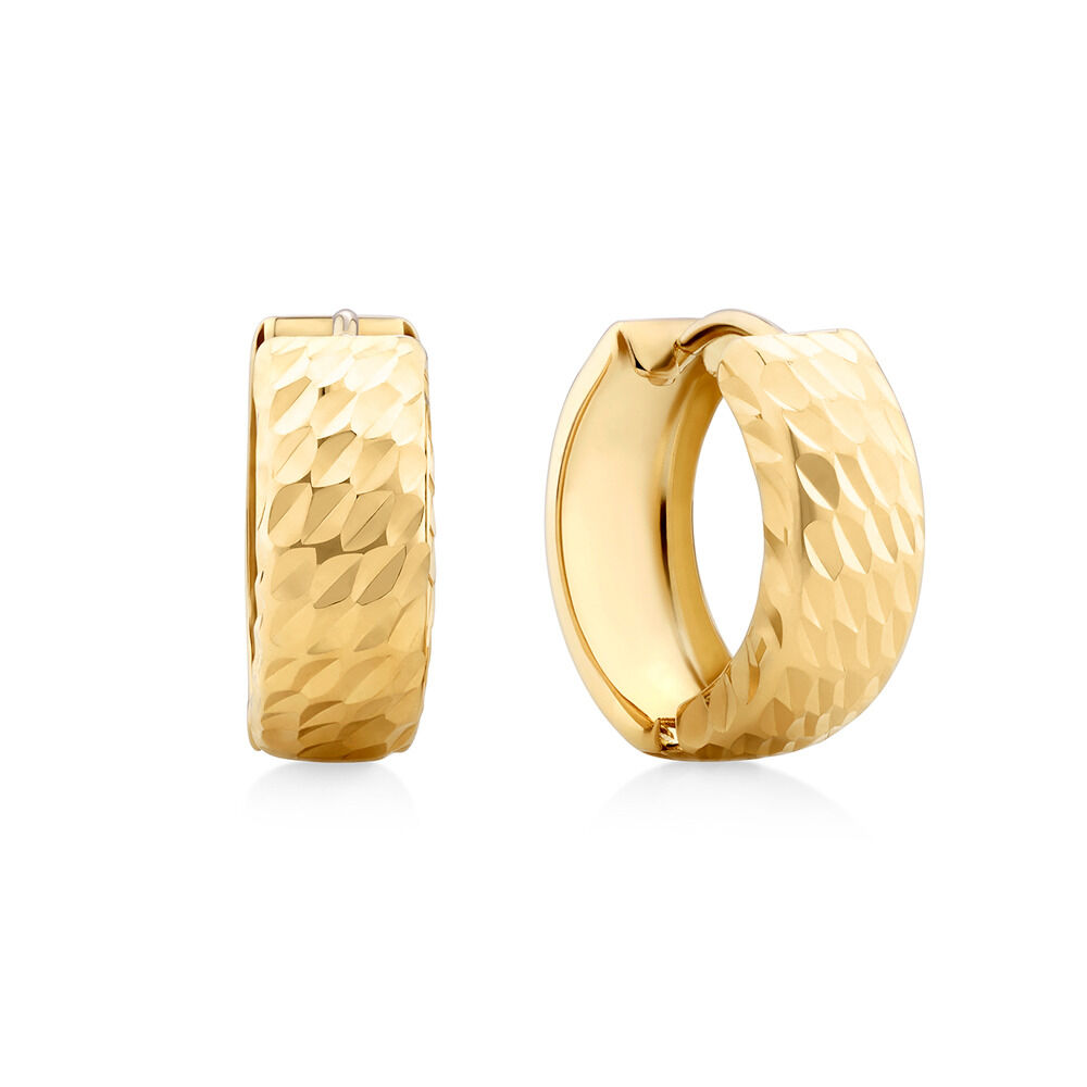 10mm Huggie Earrings in 10kt Yellow Gold