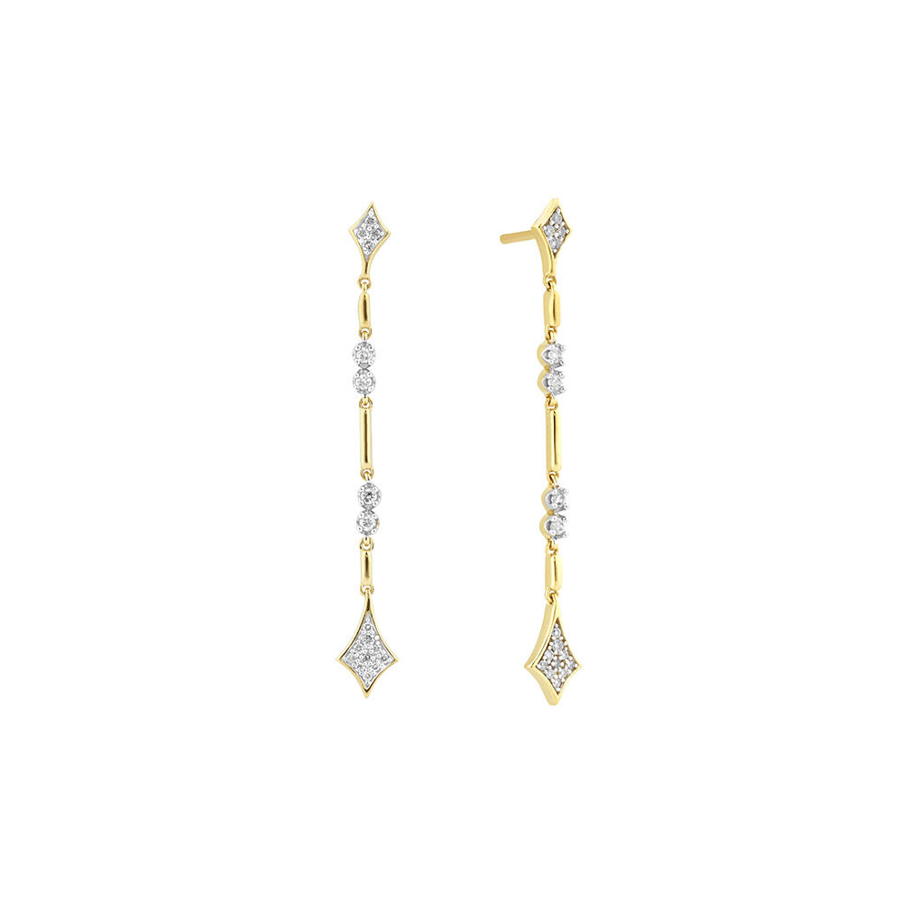Drop Earrings with 0.16 Carat TW of Diamonds in 10kt Yellow Gold