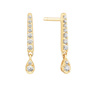 Drop Earrings with .18 Carat TW Diamonds in 10kt Yellow Gold