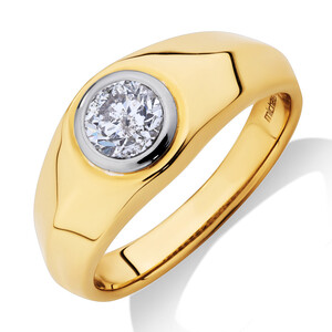 Men's Solitaire Ring with 1 Carat TW of Diamonds in 10kt Yellow Gold