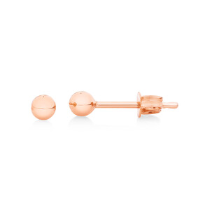 3mm Ball Stud Earrings in 10kt Rose Gold