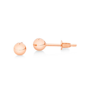 Boutons d'oreilles à bille de 4 mm en or rose 10 K