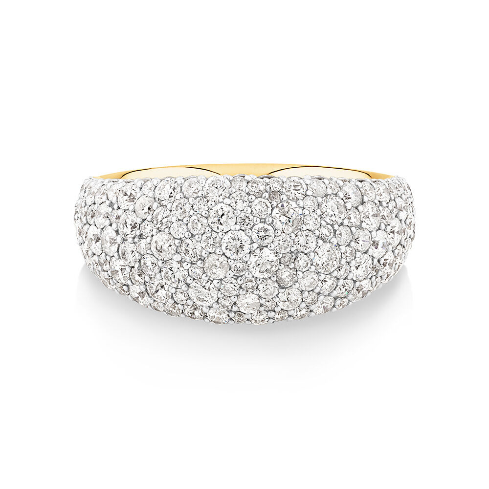 Stardust Ring with 3.14 TW of Diamonds in 14kt Yellow Gold and Rhodium