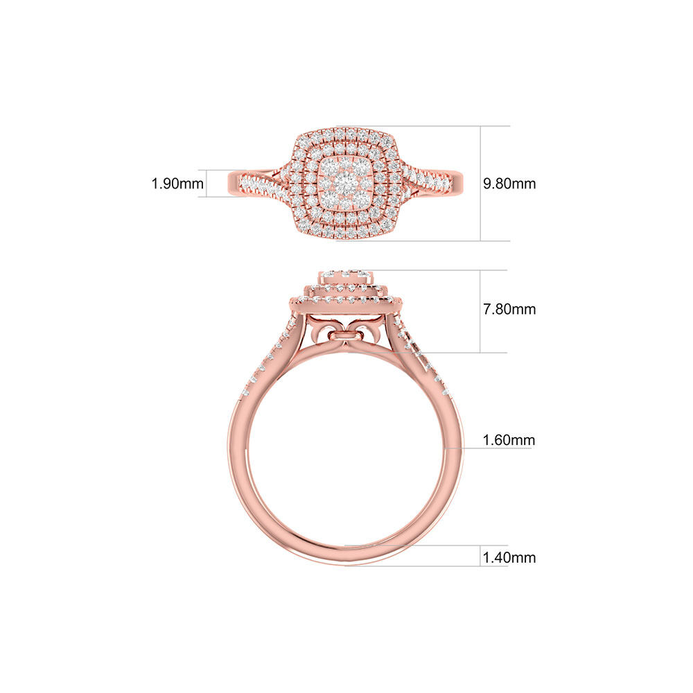 Engagement Ring with 1/2 Carat TW of Diamonds in 10kt Rose Gold