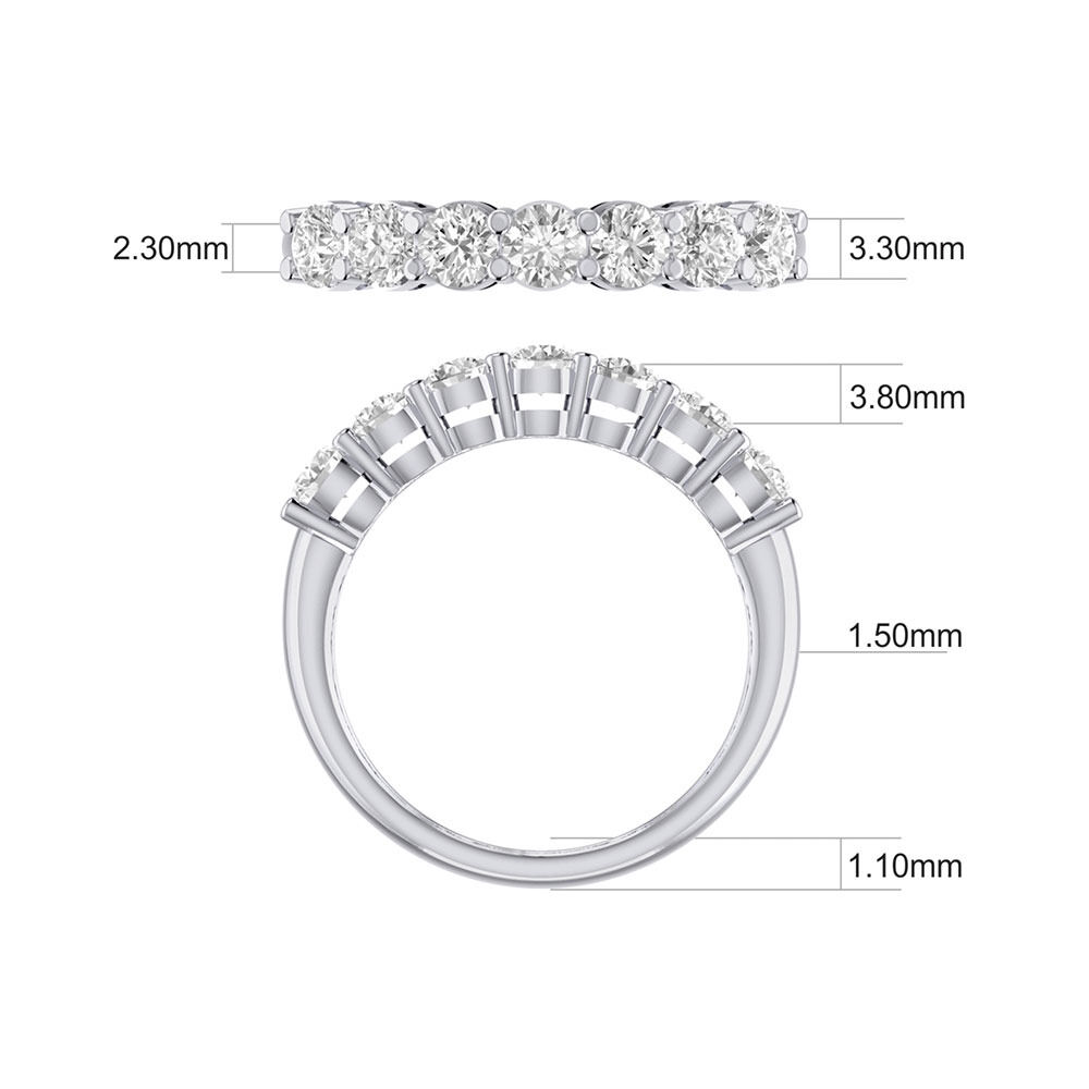 Evermore 7 Stone Wedding Band with 1 Carat TW of Diamonds in 14kt White Gold