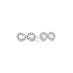 Mini Infinity Earrings with Diamonds in Sterling Silver
