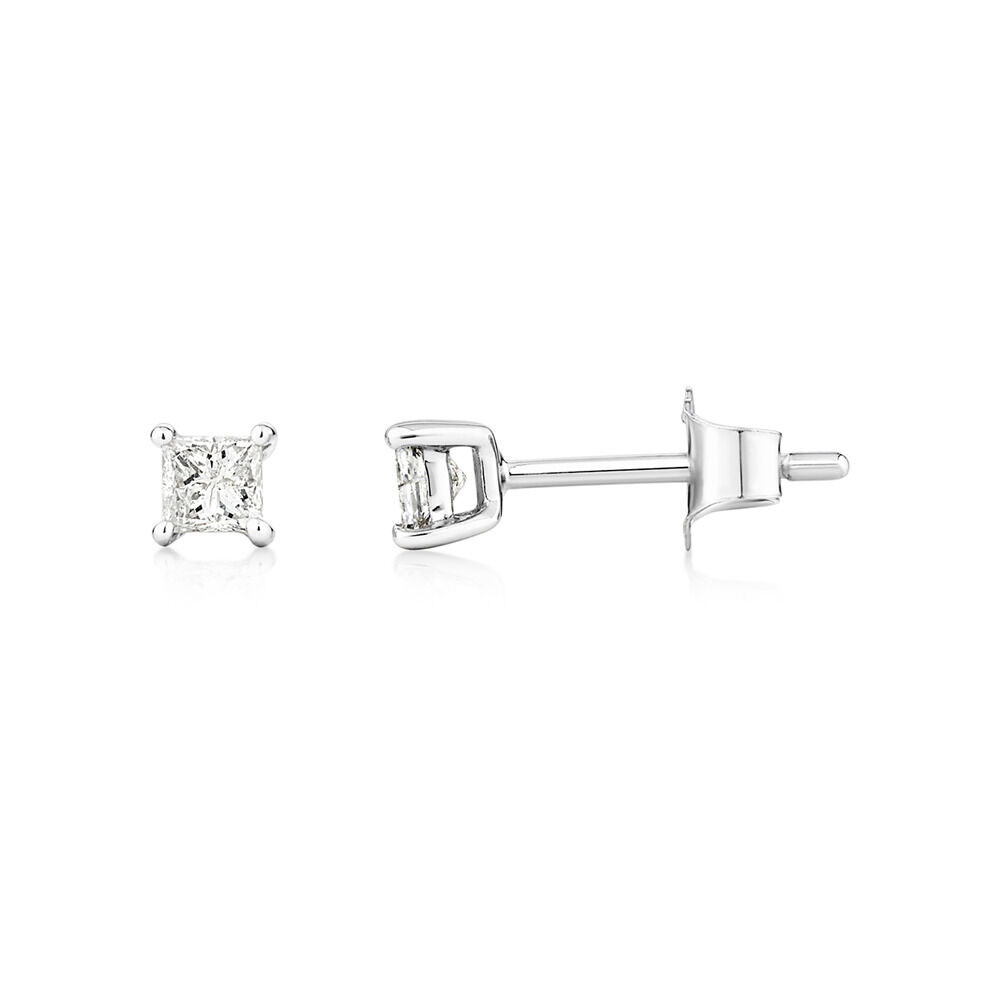 Stud Earrings with 0.30 Carat TW of Diamonds in 10kt White Gold