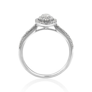 Halo Engagement Ring with 0.45 Carat TW of Diamonds in 10kt White Gold