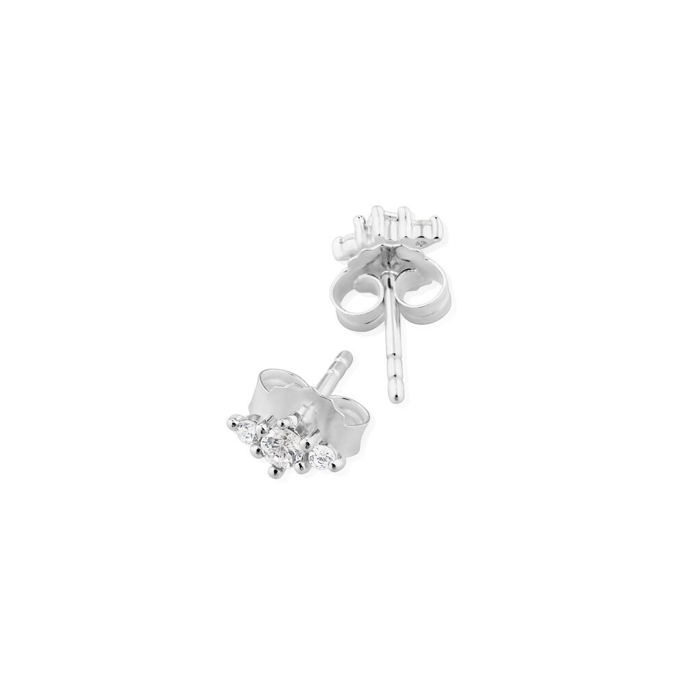 Cubic Zirconia Stud Earrings in Sterling Silver