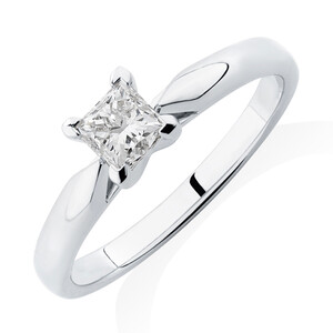 Evermore Engagement Ring with 0.50 Carat TW Diamond Solitaire in 14kt White Gold