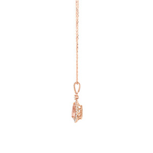 Pear Halo Pendant with Morganite & 0.19 Carat TW of Diamonds in 14kt Rose Gold