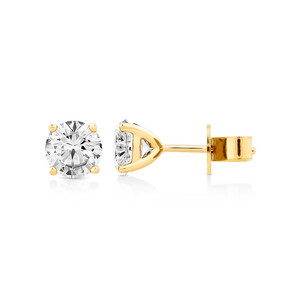2.00 Carat TW Diamond Solitaire Stud Earrings in 18kt Yellow Gold